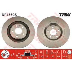 Kočioni disk TRW DF4860S