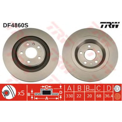 Kočioni disk TRW DF4860S