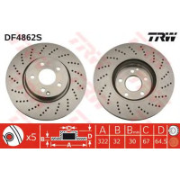 Kočioni disk TRW DF4862S