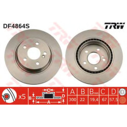 Kočioni disk TRW DF4864S
