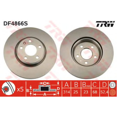 Kočioni disk TRW DF4866S
