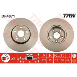 Kočioni disk TRW DF4871
