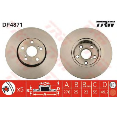 Kočioni disk TRW DF4871
