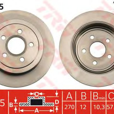 Kočioni disk TRW DF4875