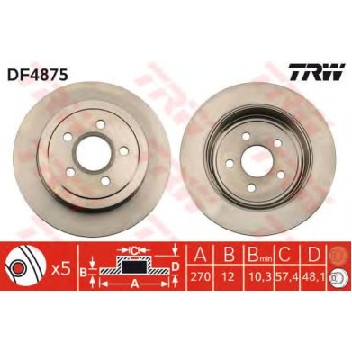 Kočioni disk TRW DF4875