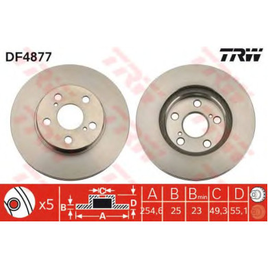 Kočioni disk TRW DF4877
