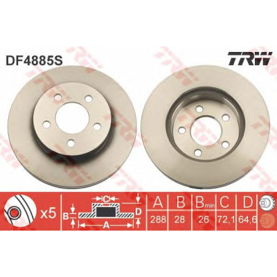 Kočioni disk TRW DF4885S