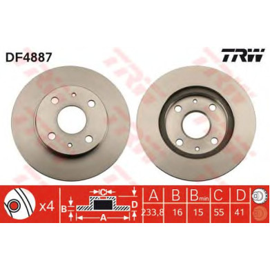 Kočioni disk TRW DF4887