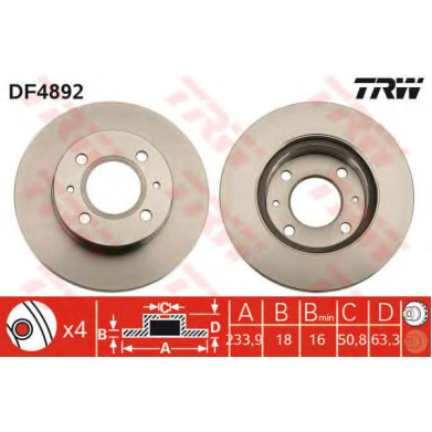 Kočioni disk TRW DF4892