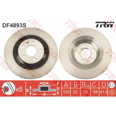 Kočioni disk TRW DF4893S