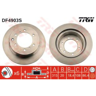 Kočioni disk TRW DF4903S