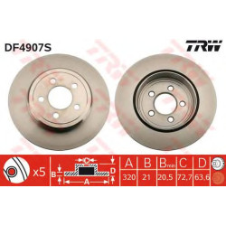Kočioni disk TRW DF4907S