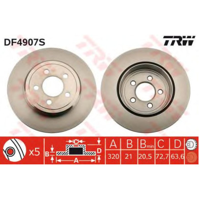 Kočioni disk TRW DF4907S