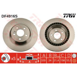 Kočioni disk TRW DF4916S