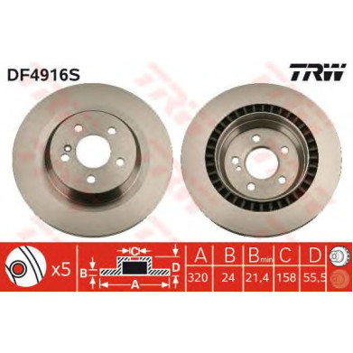 Kočioni disk TRW DF4916S