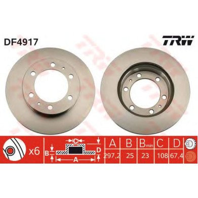 Kočioni disk TRW DF4917