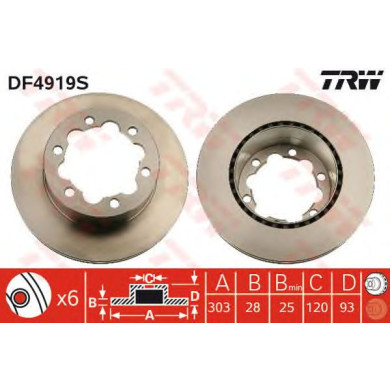 Kočioni disk TRW DF4919S