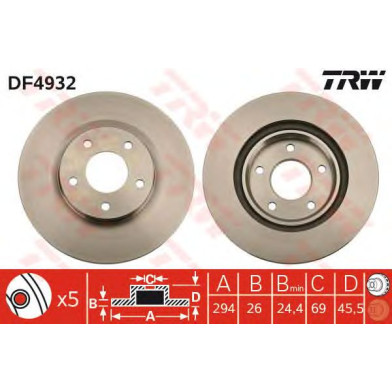Kočioni disk TRW DF4932
