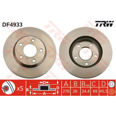 Kočioni disk TRW DF4933