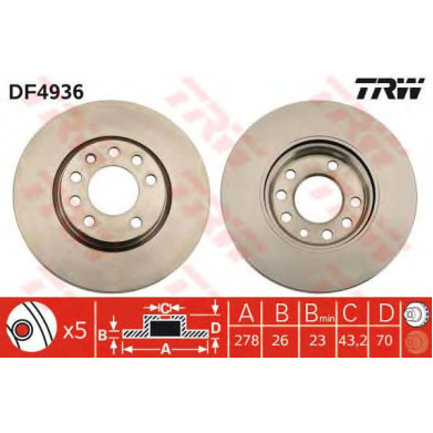 Kočioni disk TRW DF4936