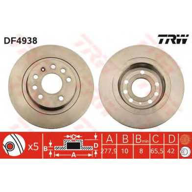 Kočioni disk TRW DF4938