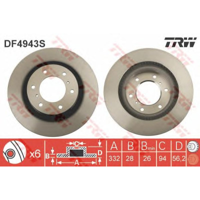 Kočioni disk TRW DF4943S