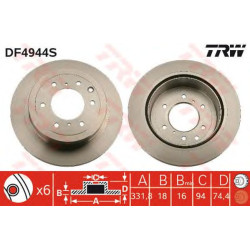 Kočioni disk TRW DF4944S