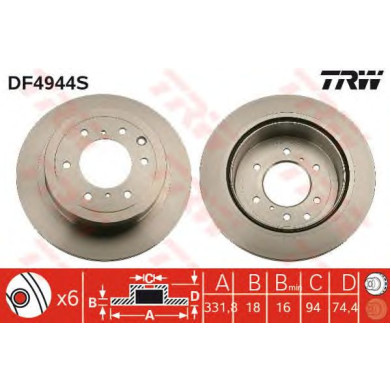Kočioni disk TRW DF4944S