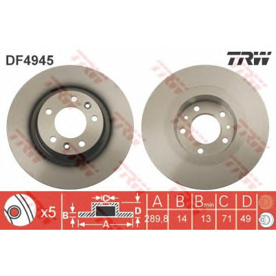 Kočioni disk TRW DF4945