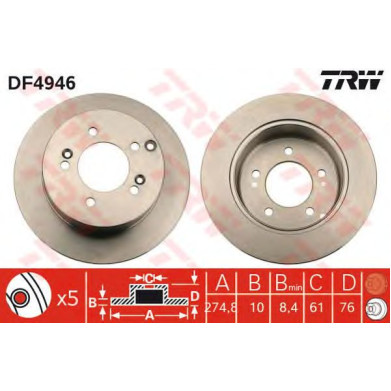 Kočioni disk TRW DF4946