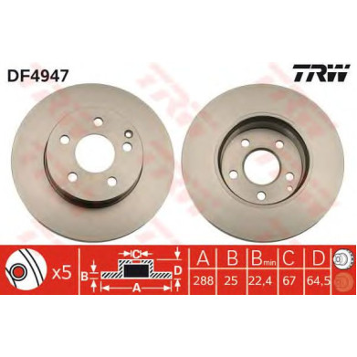 Kočioni disk TRW DF4947