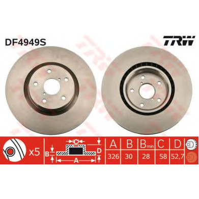 Kočioni disk TRW DF4949S