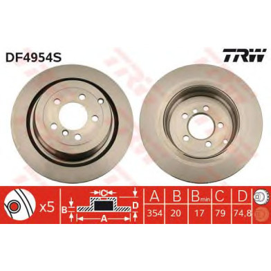 Kočioni disk TRW DF4954S