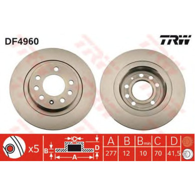 Kočioni disk TRW DF4960