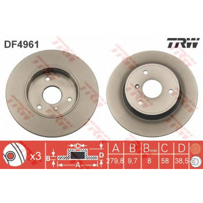Kočioni disk TRW DF4961