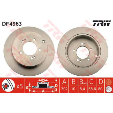 Kočioni disk TRW DF4963