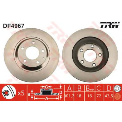 Kočioni disk TRW DF4967
