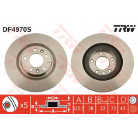Kočioni disk TRW DF4970S