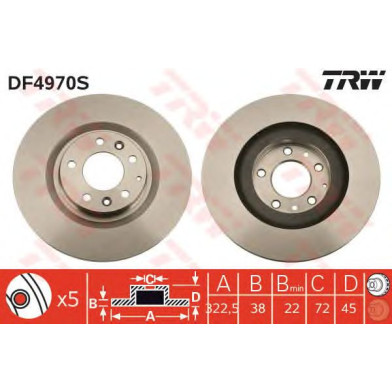 Kočioni disk TRW DF4970S