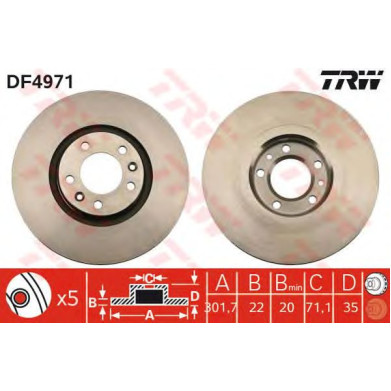 Kočioni disk TRW DF4971