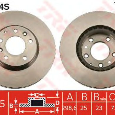 Kočioni disk TRW DF4974S