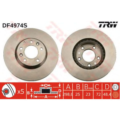 Kočioni disk TRW DF4974S