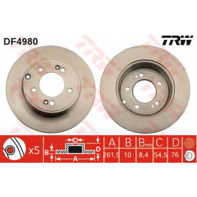 Kočioni disk TRW DF4980