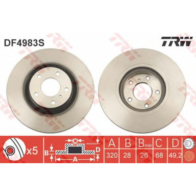 Kočioni disk TRW DF4983S
