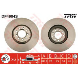 Kočioni disk TRW DF4984S