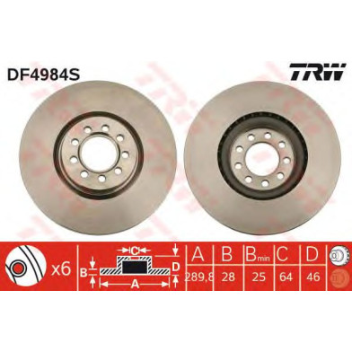 Kočioni disk TRW DF4984S