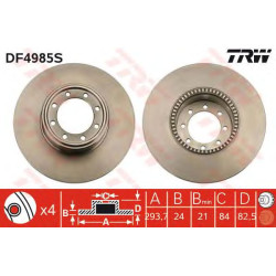 Kočioni disk TRW DF4985S
