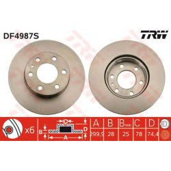 Kočioni disk TRW DF4987S