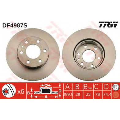 Kočioni disk TRW DF4987S