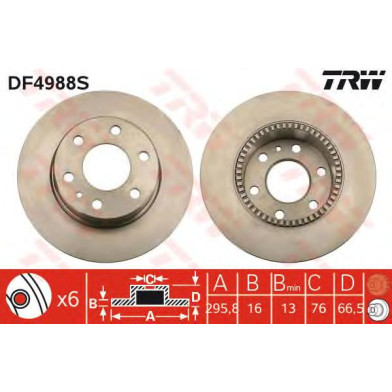Kočioni disk TRW DF4988S